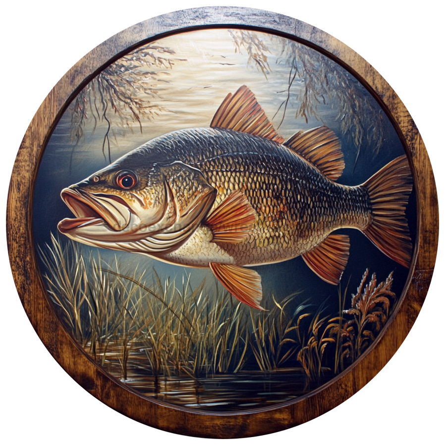 Fish Wall Art, MB-00046, Sign For Wreath, 10" Metal Sign