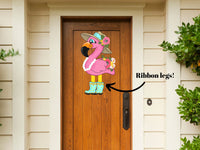 Thumbnail for Flamingo Ribbon Legs 22" Wood Door Hanger - CR-W-112-DH