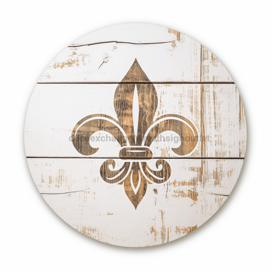 Fleur De Lis Door Hanger Sign Dco-00902-Dh 18’ Round