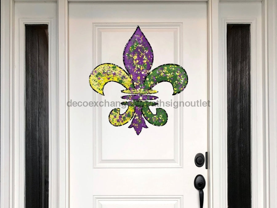 Fleur De Lis Mardi Gras Sign Louisiana Wood Sign Door Hanger Decoe-W-163 22