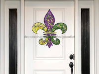 Thumbnail for Fleur De Lis Mardi Gras Sign Louisiana Wood Sign Door Hanger Decoe-W-163 22