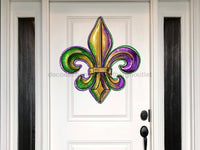 Thumbnail for Fleur De Lis Mardi Gras Sign Louisiana Wood Sign Door Hanger Decoe-W-402 22
