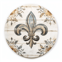 Thumbnail for Fleur De Lis Sign Dco-00886 For Wreath 10 Round Metal