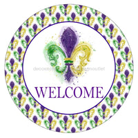 Thumbnail for Fleur De Lis Sign, Mardi Gras Sign, DECOE-4067-DH, 18 Wood Round