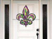 Thumbnail for Fleur De Lis Sign Mardi Gras Louisiana Wood Sign Door Hanger Decoe-W-166 22
