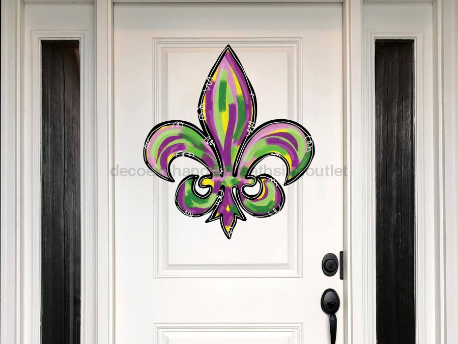 Fleur De Lis Sign Mardi Gras Louisiana Wood Sign Door Hanger Decoe-W-166 22