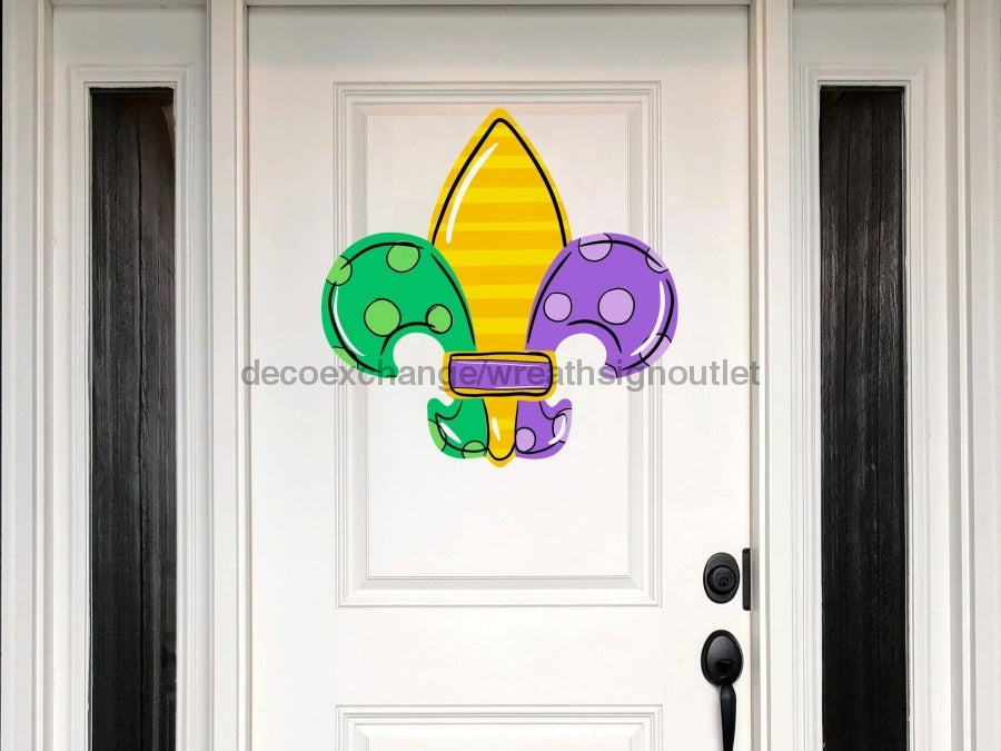 Fleur De Lis Sign Mardi Gras Louisiana Wood Sign Door Hanger Decoe-W-353 22