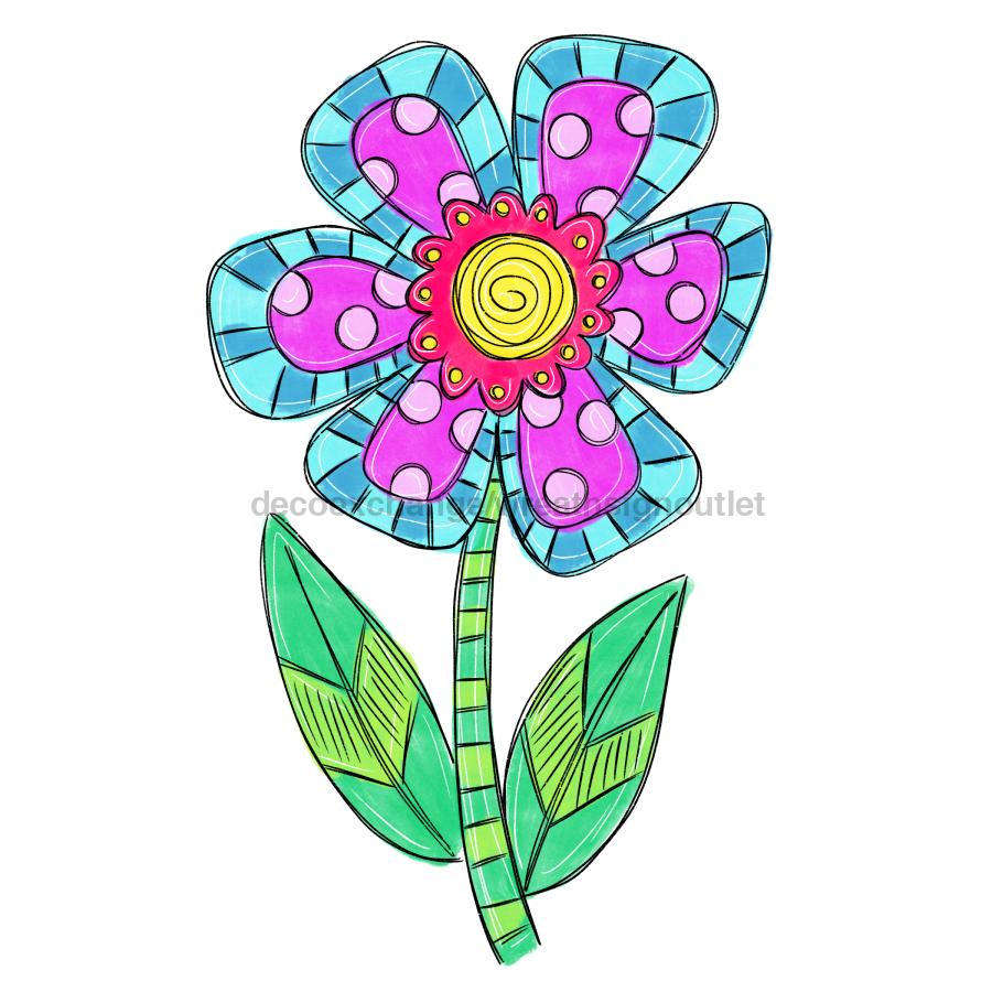 Floral 30" Wood Door Hanger - DECOE-W-737-DH-30