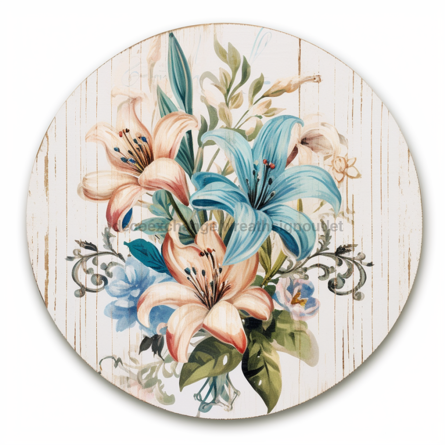 Floral Door Hanger Lily Sign Dco-00903-Dh 18’ Round