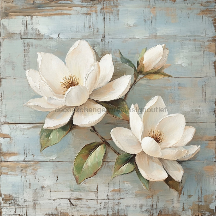 Floral Sign, Magnolia Sign, DCO-02370, Sign For Wreath, 10x10 Metal Sign