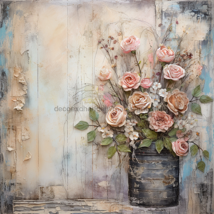 Floral 10x10" Metal Wreath Sign - OAW-0081