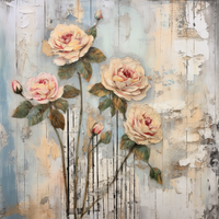 Thumbnail for Floral 10x10" Metal Wreath Sign - OAW-0114