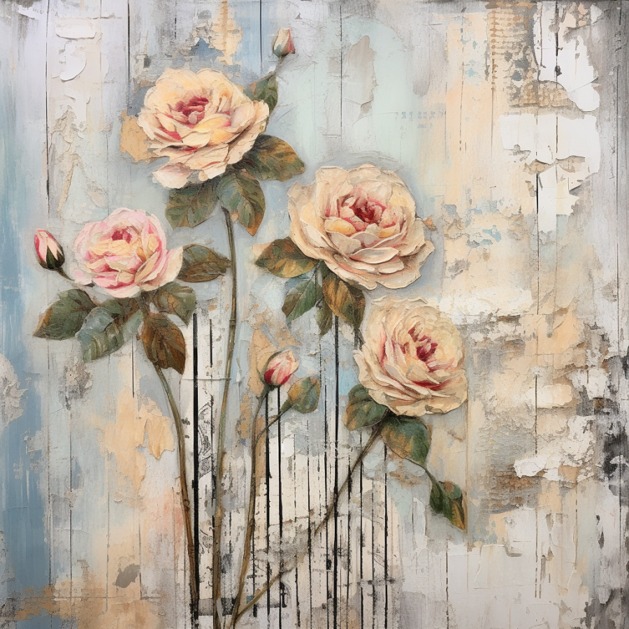 Floral 10x10" Metal Wreath Sign - OAW-0114