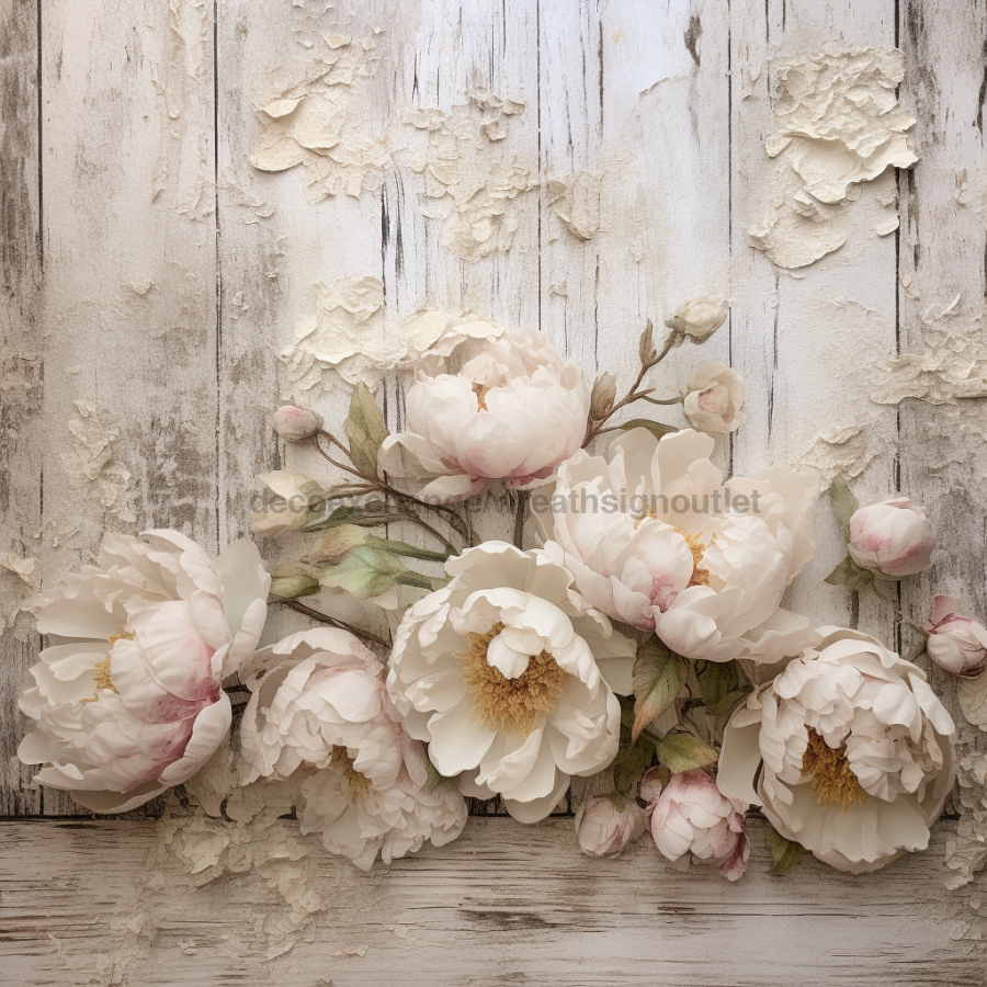 Floral 10x10" Metal Wreath Sign - OAW-0117