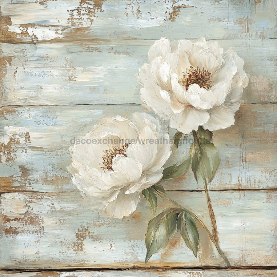 Floral Sign, Peonies Sign, DCO-02339, Sign For Wreath, 10x10 Metal Sign