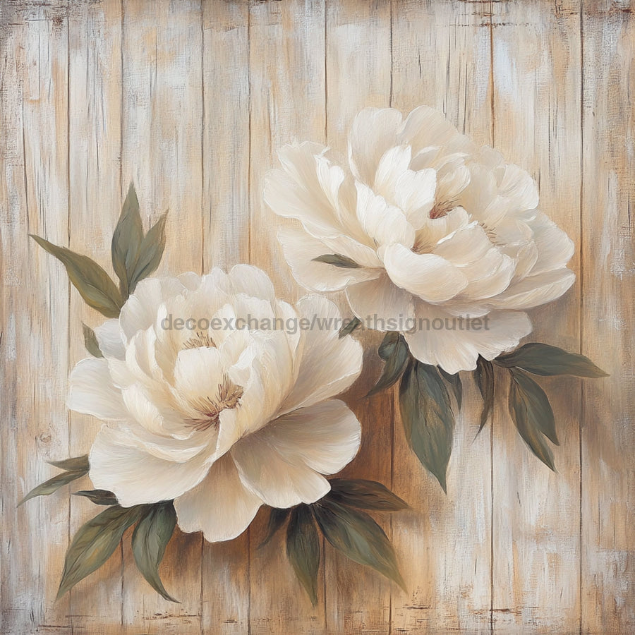 Floral Sign, Peonies Sign, DCO-02375, Sign For Wreath, 10x10 Metal Sign