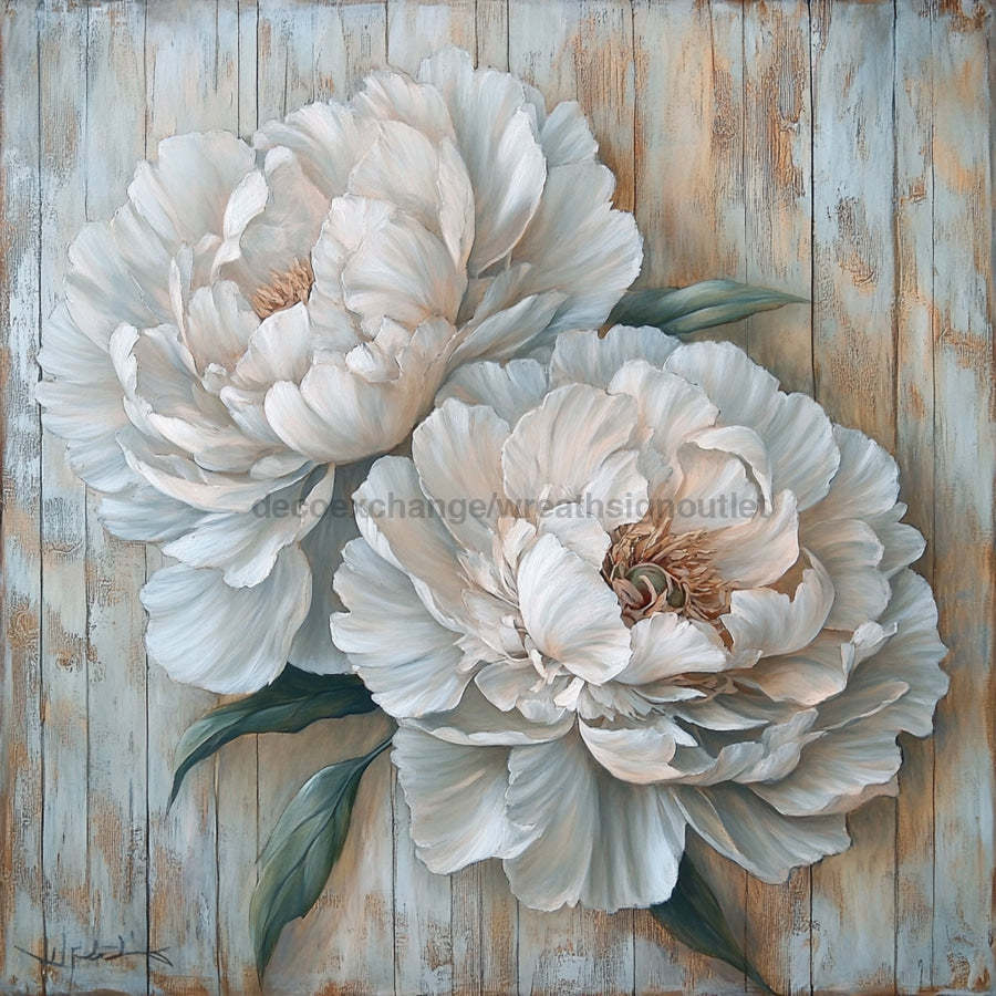 Floral Sign, Peonies Sign, DCO-02381, Sign For Wreath, 10x10 Metal Sign