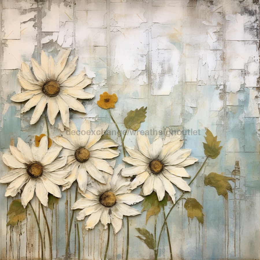 Floral Spring 10x10" Metal Wreath Sign - OAW-0101