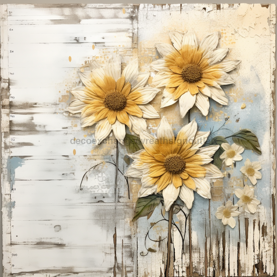 Floral Spring 10x10" Metal Wreath Sign - OAW-0102