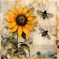 Thumbnail for Floral Sun Flowers 10x10" Metal Wreath Sign - OAW-0036