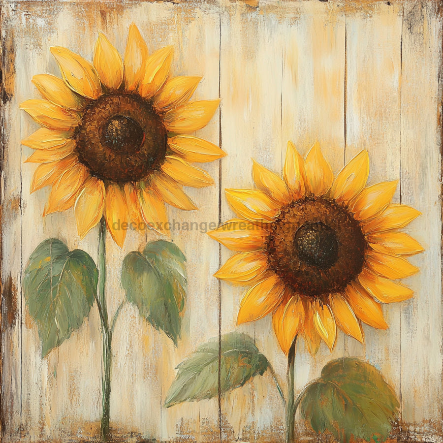 Floral Sign, Sunflower Sign, DCO-02372, Sign For Wreath, 10x10 Metal Sign