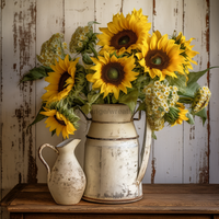 Thumbnail for Floral Sunflower 10x10" Metal Wreath Sign - OAW-0045