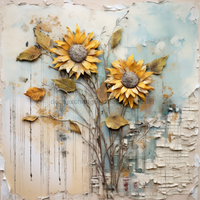Thumbnail for Floral Sunflower 10x10" Metal Wreath Sign - OAW-0105