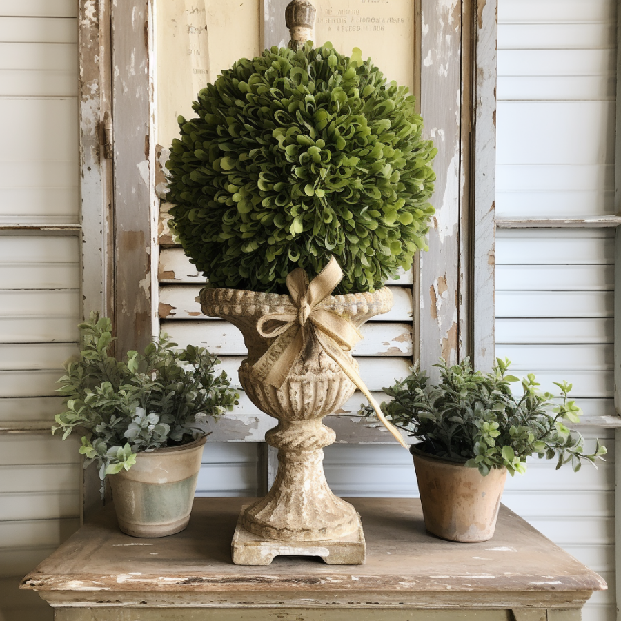 Floral Topiary 10x10" Metal Wreath Sign - OAW-0051