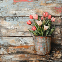 Thumbnail for Floral Sign, Tulips Sign, DCO-02343, Sign For Wreath, 10x10 Metal Sign