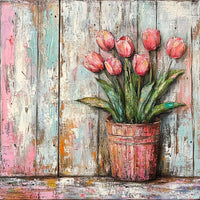 Thumbnail for Floral Sign, Tulips Sign, DCO-02344, Sign For Wreath, 10x10 Metal Sign