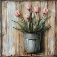 Thumbnail for Floral Sign, Tulips Sign, DCO-02345, Sign For Wreath, 10x10 Metal Sign