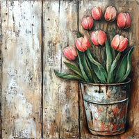 Thumbnail for Floral Sign, Tulips Sign, DCO-02346, Sign For Wreath, 10x10 Metal Sign