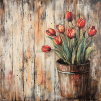 Thumbnail for Floral Sign, Tulips Sign, DCO-02349, Sign For Wreath, 10x10 Metal Sign