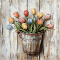Thumbnail for Floral Sign, Tulips Sign, DCO-02351, Sign For Wreath, 10x10 Metal Sign