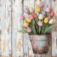 Thumbnail for Floral Sign, Tulips Sign, DCO-02352, Sign For Wreath, 10x10 Metal Sign