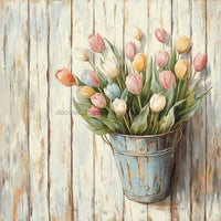 Thumbnail for Floral Sign, Tulips Sign, DCO-02354, Sign For Wreath, 10x10 Metal Sign