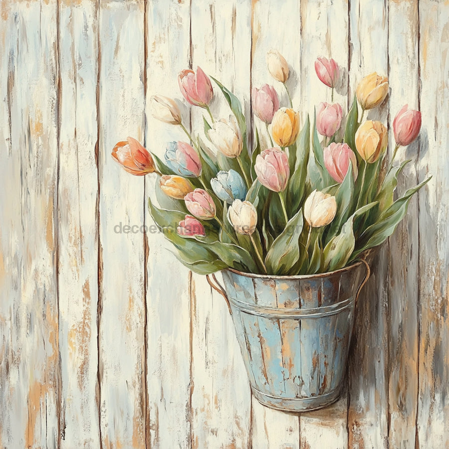 Floral Sign, Tulips Sign, DCO-02354, Sign For Wreath, 10x10 Metal Sign