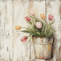 Thumbnail for Floral Sign, Tulips Sign, DCO-02356, Sign For Wreath, 10x10 Metal Sign