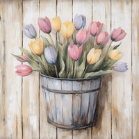 Thumbnail for Floral Sign, Tulips Sign, DCO-02358, Sign For Wreath, 10x10 Metal Sign