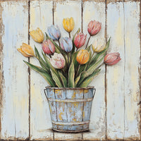 Thumbnail for Floral Sign, Tulips Sign, DCO-02359, Sign For Wreath, 10x10 Metal Sign
