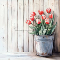 Thumbnail for Floral Sign, Tulips Sign, DCO-02383, Sign For Wreath, 10x10 Metal Sign