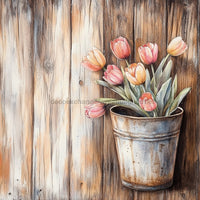 Thumbnail for Floral Sign, Tulips Sign, DCO-02384, Sign For Wreath, 10x10 Metal Sign