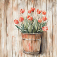 Thumbnail for Floral Sign, Tulips Sign, DCO-02386, Sign For Wreath, 10x10 Metal Sign