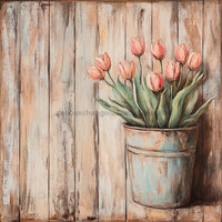 Thumbnail for Floral Sign, Tulips Sign, DCO-02387, Sign For Wreath, 10x10 Metal Sign