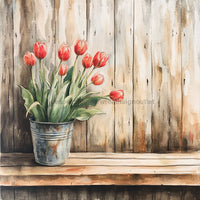 Thumbnail for Floral Sign, Tulips Sign, DCO-02390, Sign For Wreath, 10x10 Metal Sign