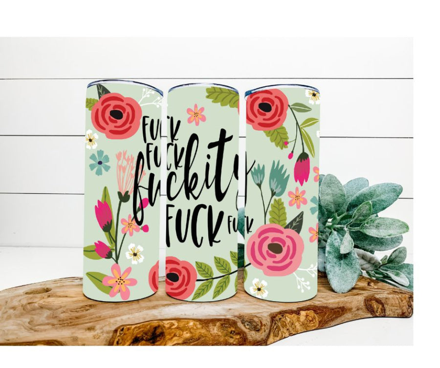 Floral Tumbler 20 oz Skinny Tumbler - DECOETUMBLER-210