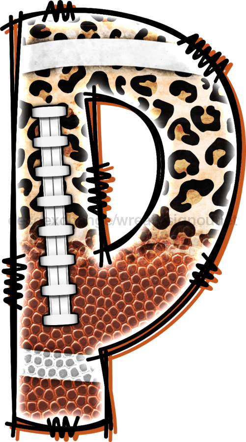 Football Initial Sign Door Hanger Wood Sign Decoe-W-301 22 P