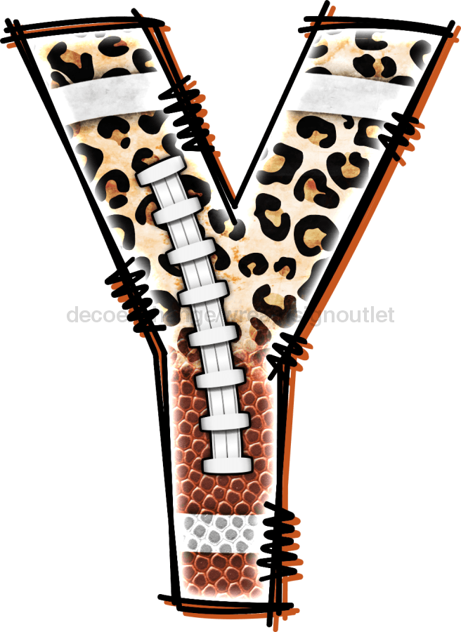 Football Initial Sign Door Hanger Wood Sign Decoe-W-301 22 Y