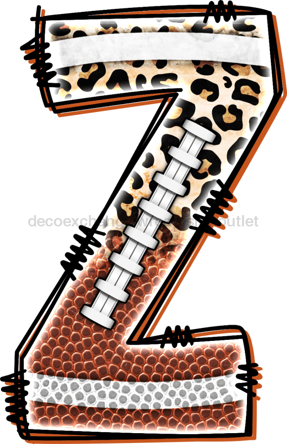 Football Initial Sign Door Hanger Wood Sign Decoe-W-301 22 Z