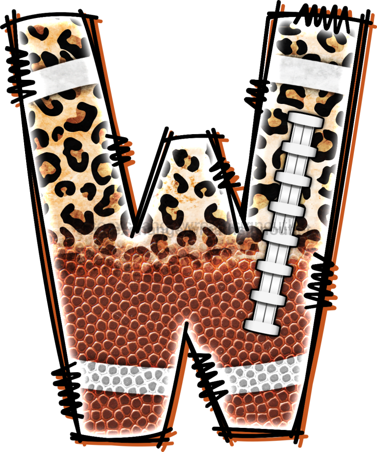 Football Initial Sign Door Hanger Wood Sign Decoe-W-301 22 W